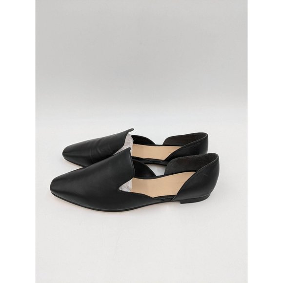 Via Spiga women's Allese black leather square toe d'Orsay loafers flats - Picture 3 of 11